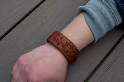 Simple Floral Tooled Bracelet